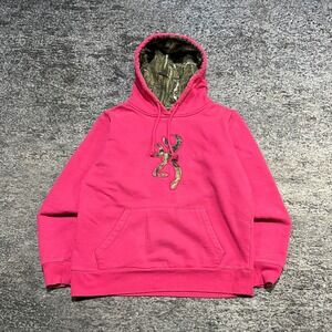 Browning Hoodie Womens Medium Pink Camo Outdoor Hunting Camouflage Realtree